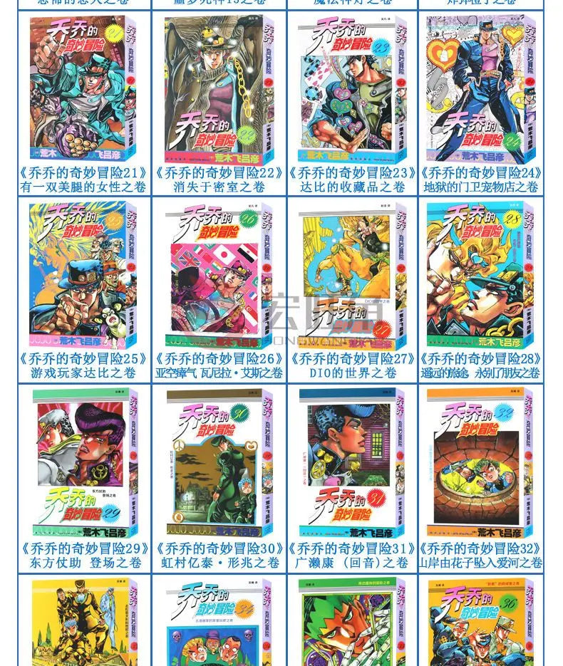 A full set of 47 genuine (jojo Jojo's Bizarre Adventure) Japanese hot-blooded anime comic books first to fourth (split sale)